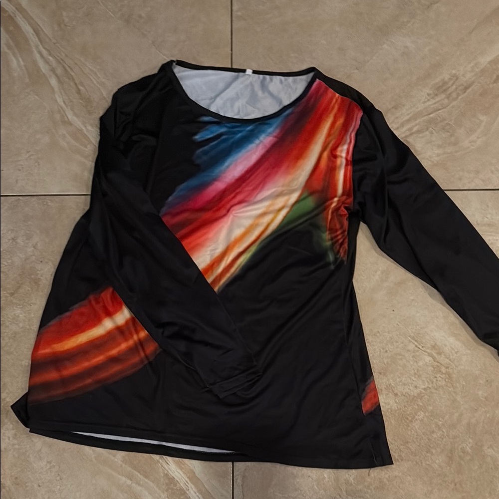 Colorful Abstract Women's Top - Picture 2 of 4